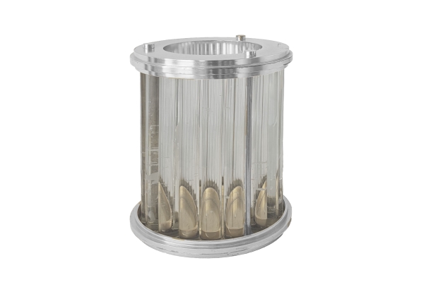 Art Deco Glass Hurricane Lantern (Nickel)