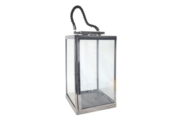 Hollywood Hurricane Lantern (Black Rope Handle)