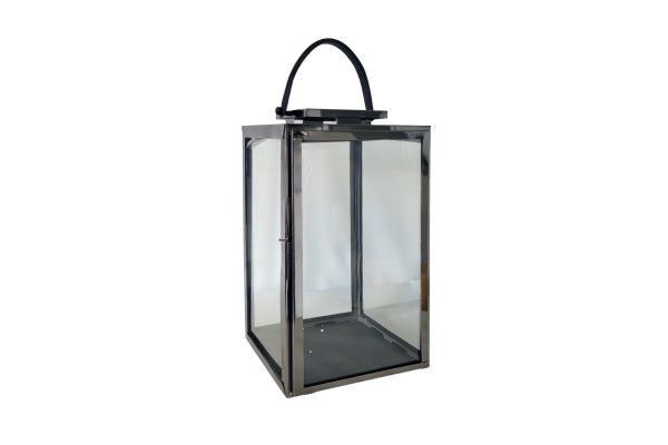 Marina Hurricane Lantern (Black Nickel with Handle)